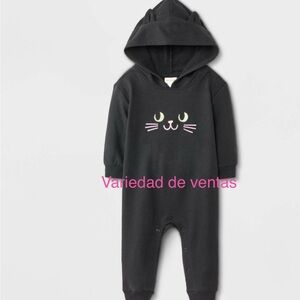 Black Cat Hooded Kids One Piece
